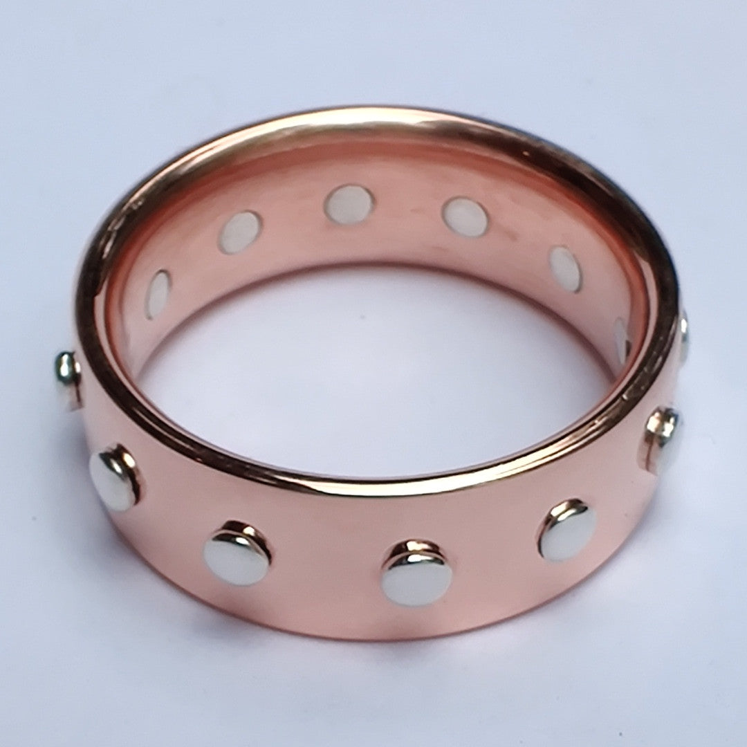 12 Rivet Ring in Copper and Sterling