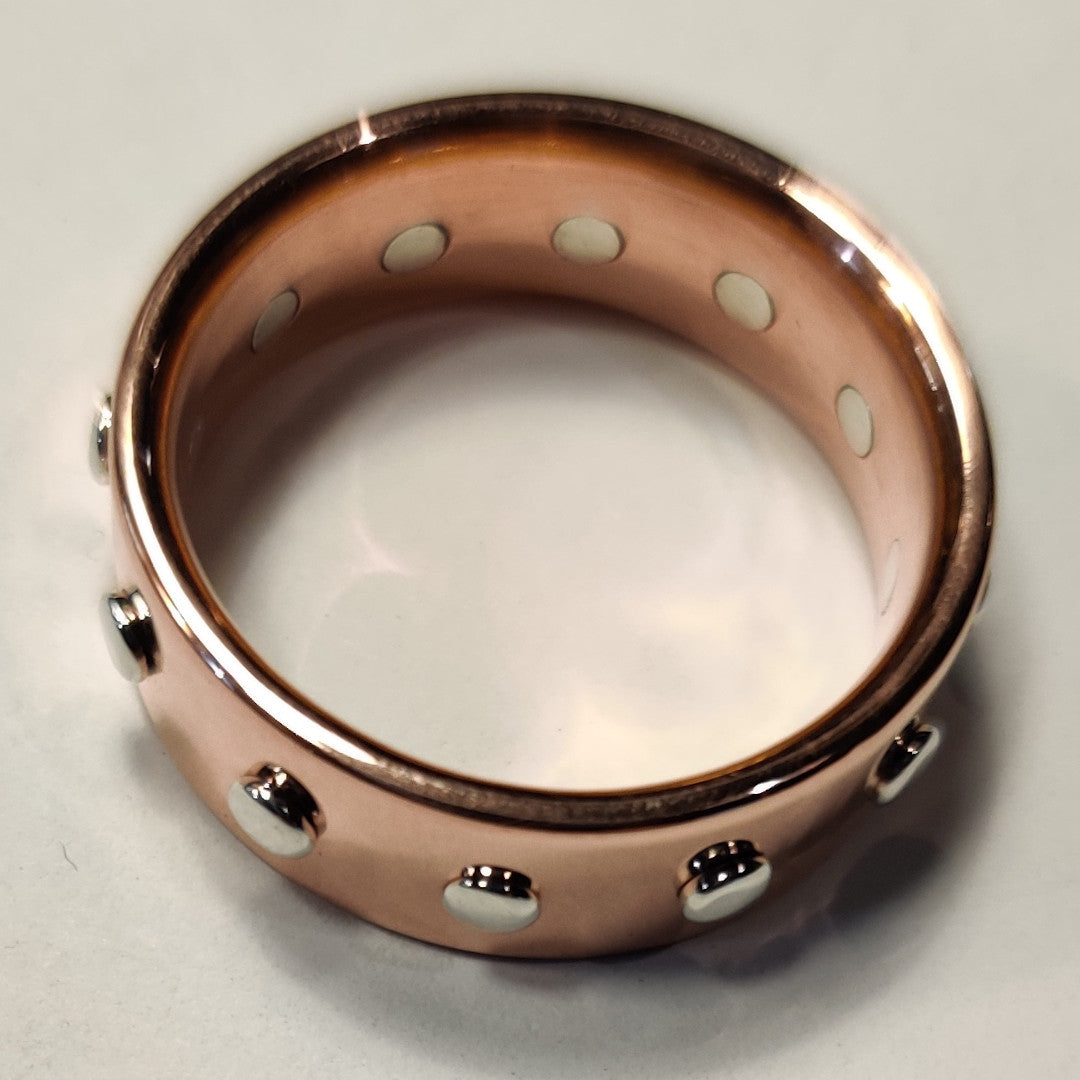 12 Rivet Ring in Copper and Sterling