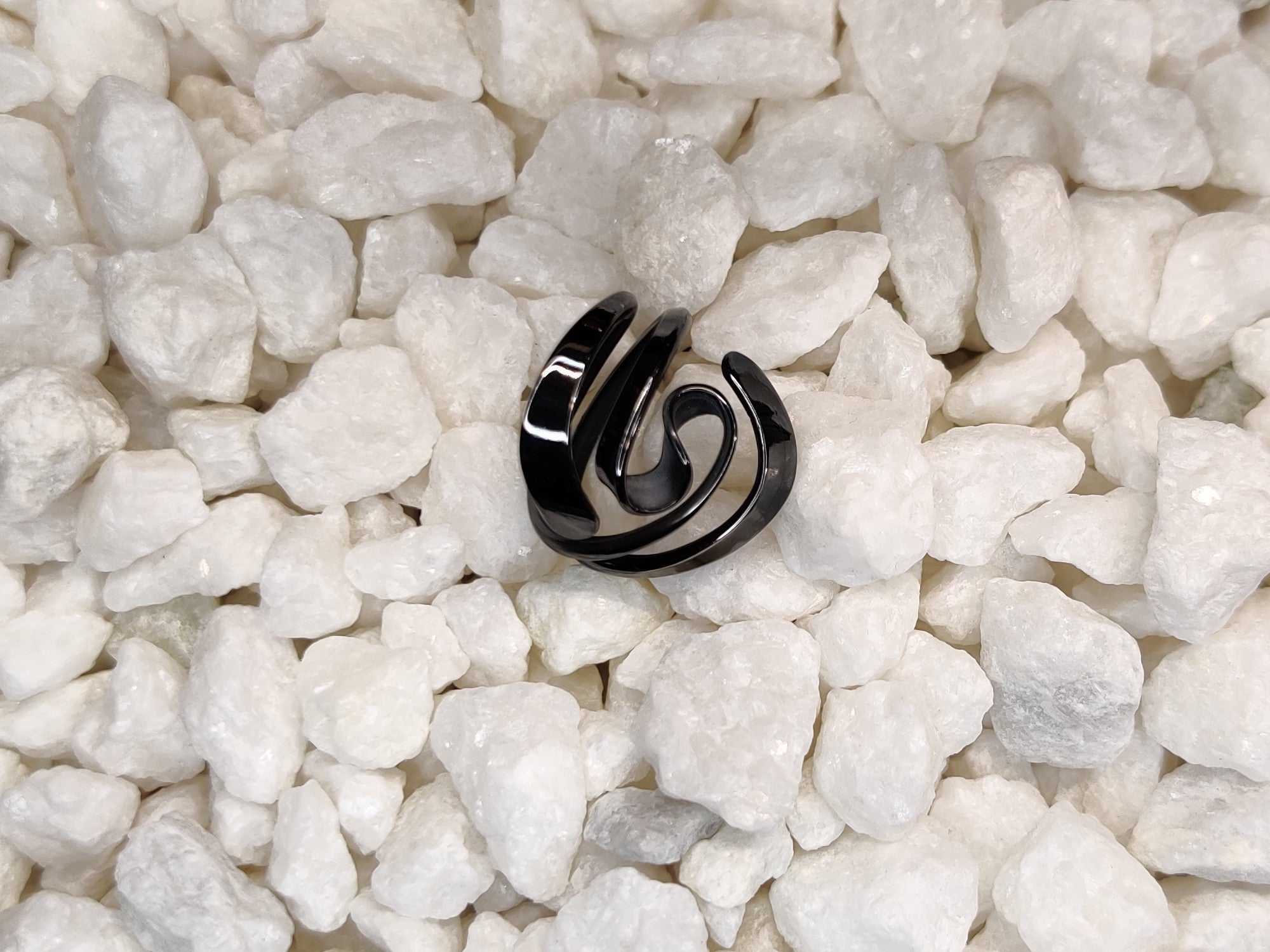 Blackened Niobium Two Turn Vortex Energy Ring™ With Wings