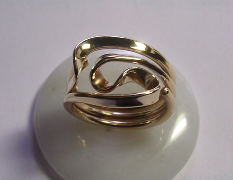 Vortex Energy Ring™ Three Turn Design in 12 Gauge 14k Yellow Gold