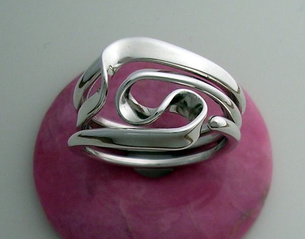 Vortex Energy Ring™ Three Turn Design in 12 Gauge Sterling Silver.