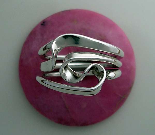 Vortex Energy Ring™ Three Turn Design in 12 Gauge Sterling Silver.
