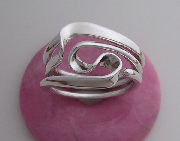 Vortex Energy Ring™ Three Turn Design in 12 Gauge Sterling Silver.
