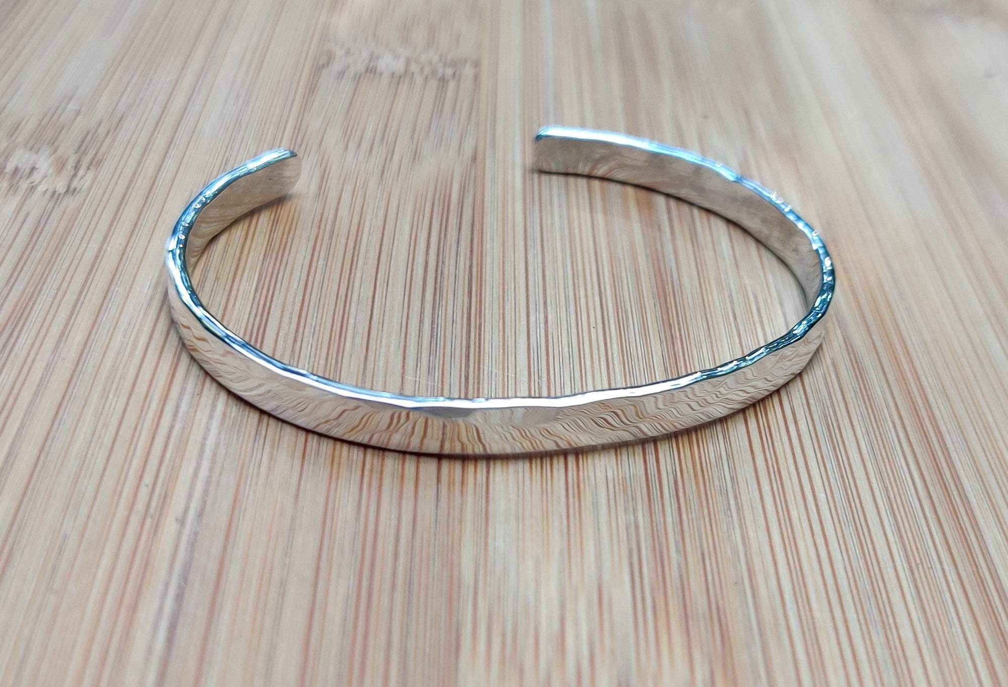 Sterling Silver Cuff Style Hammered Bracelet