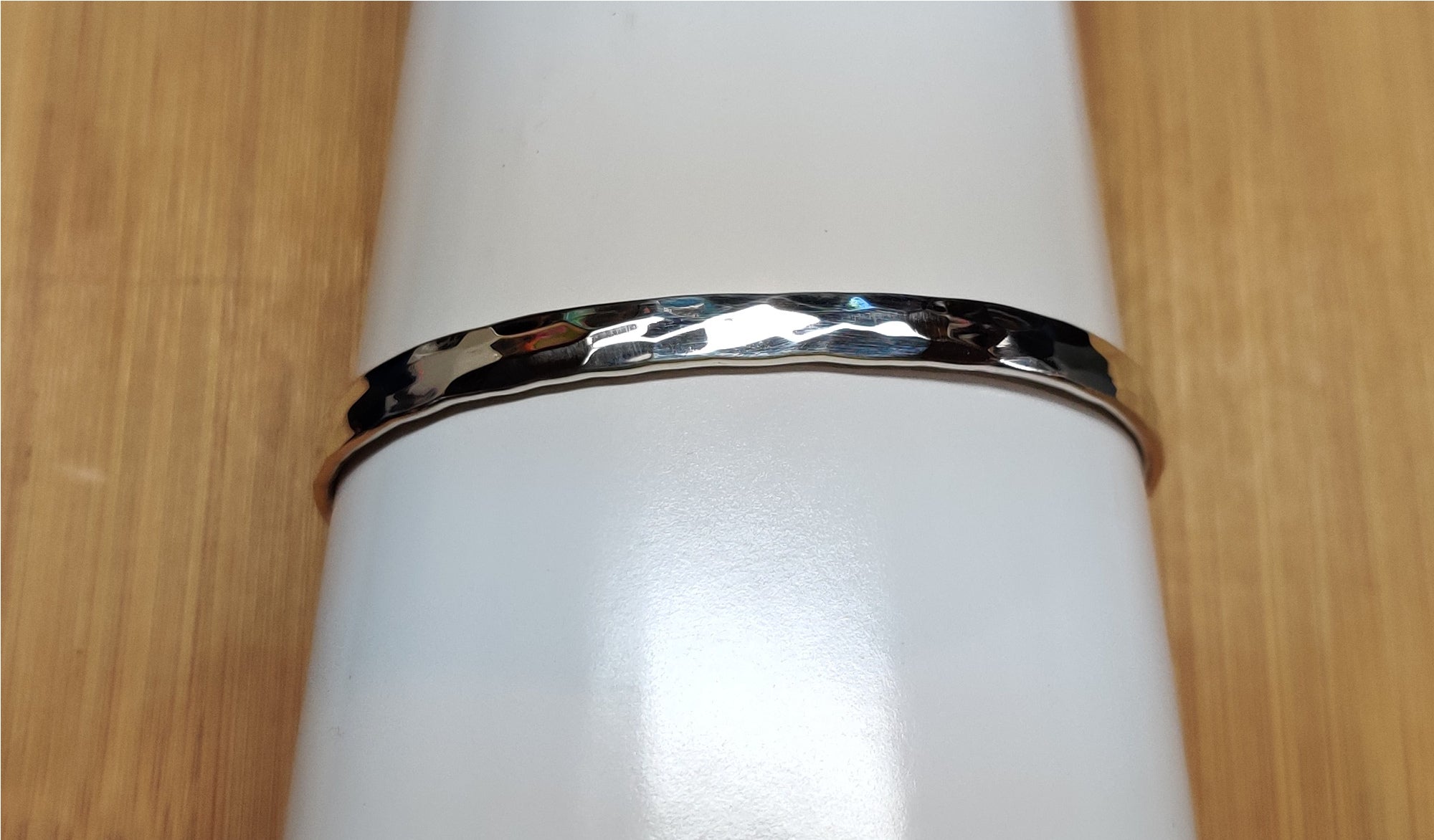Sterling Silver Cuff Style Hammered Bracelet