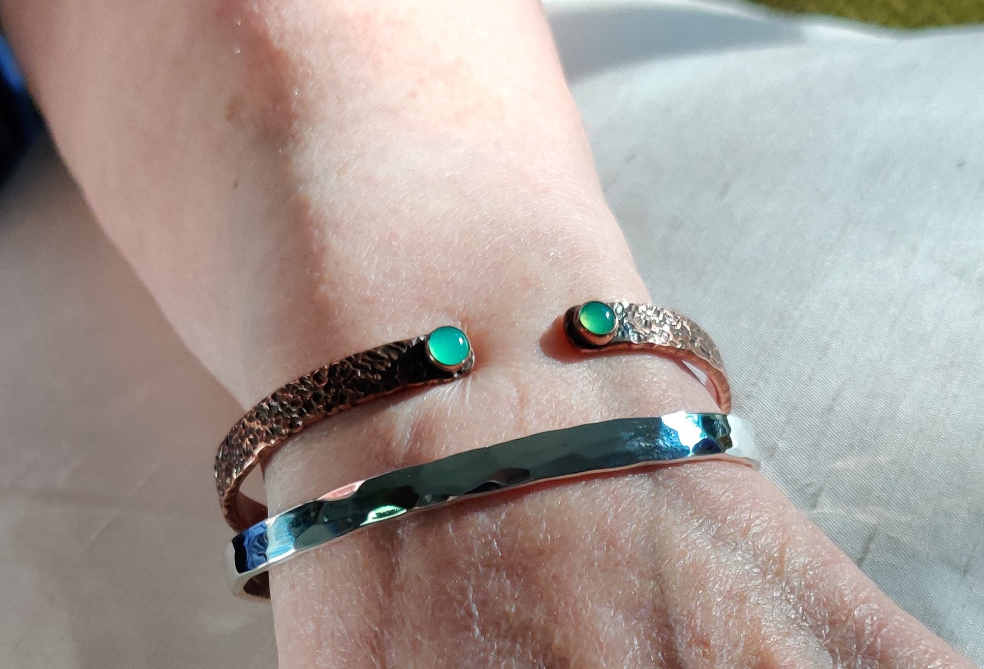 Sterling Silver Cuff Style Hammered Bracelet