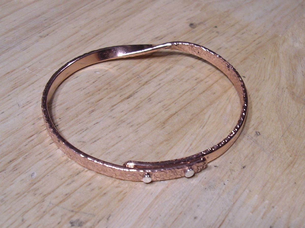 Copper Mobius Bracelet With Sterling Silver Rivets