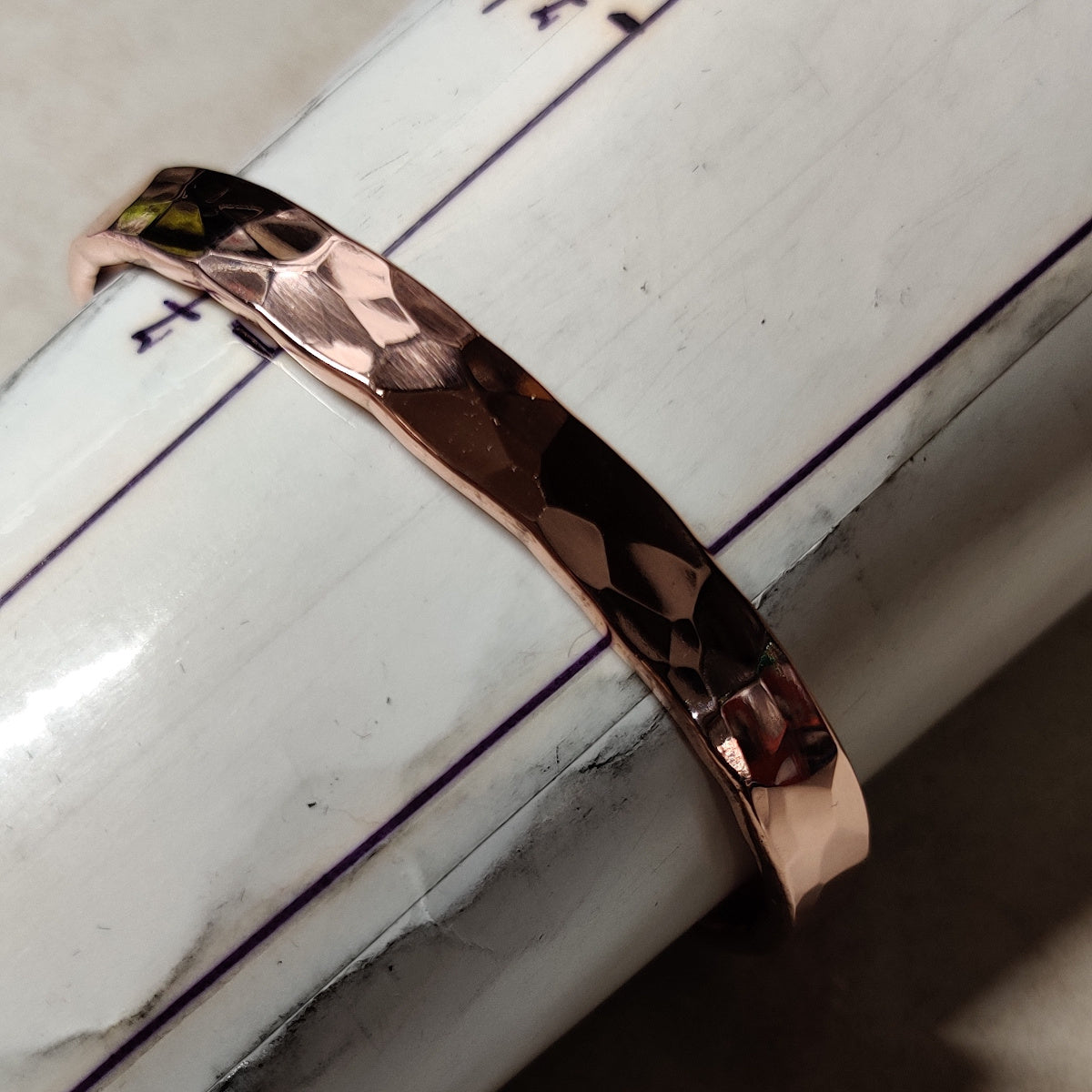 Pure Therapeutic Copper Hammered Cuff Bracelet 8 to 11 mm Wide