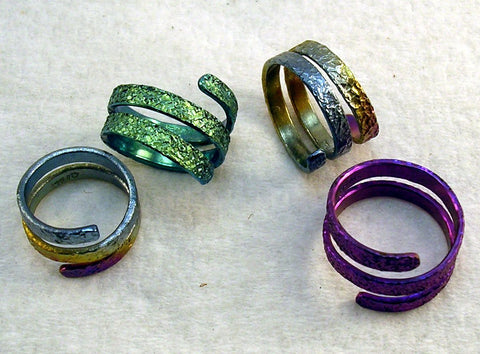 Blackened Niobium Wave Energy Ring™ with Sterling Accents