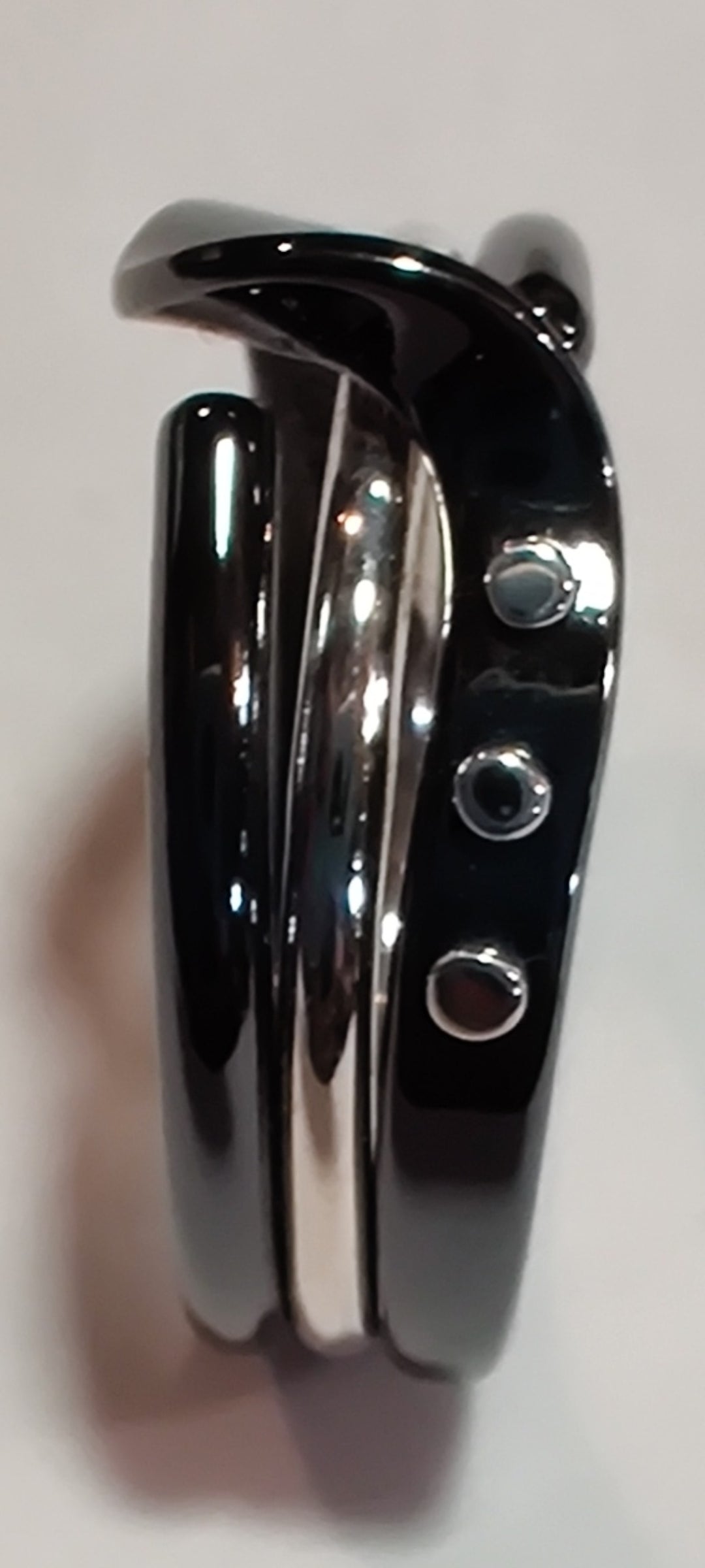 Blackened Niobium Wave Energy Ring™ with Sterling Accents