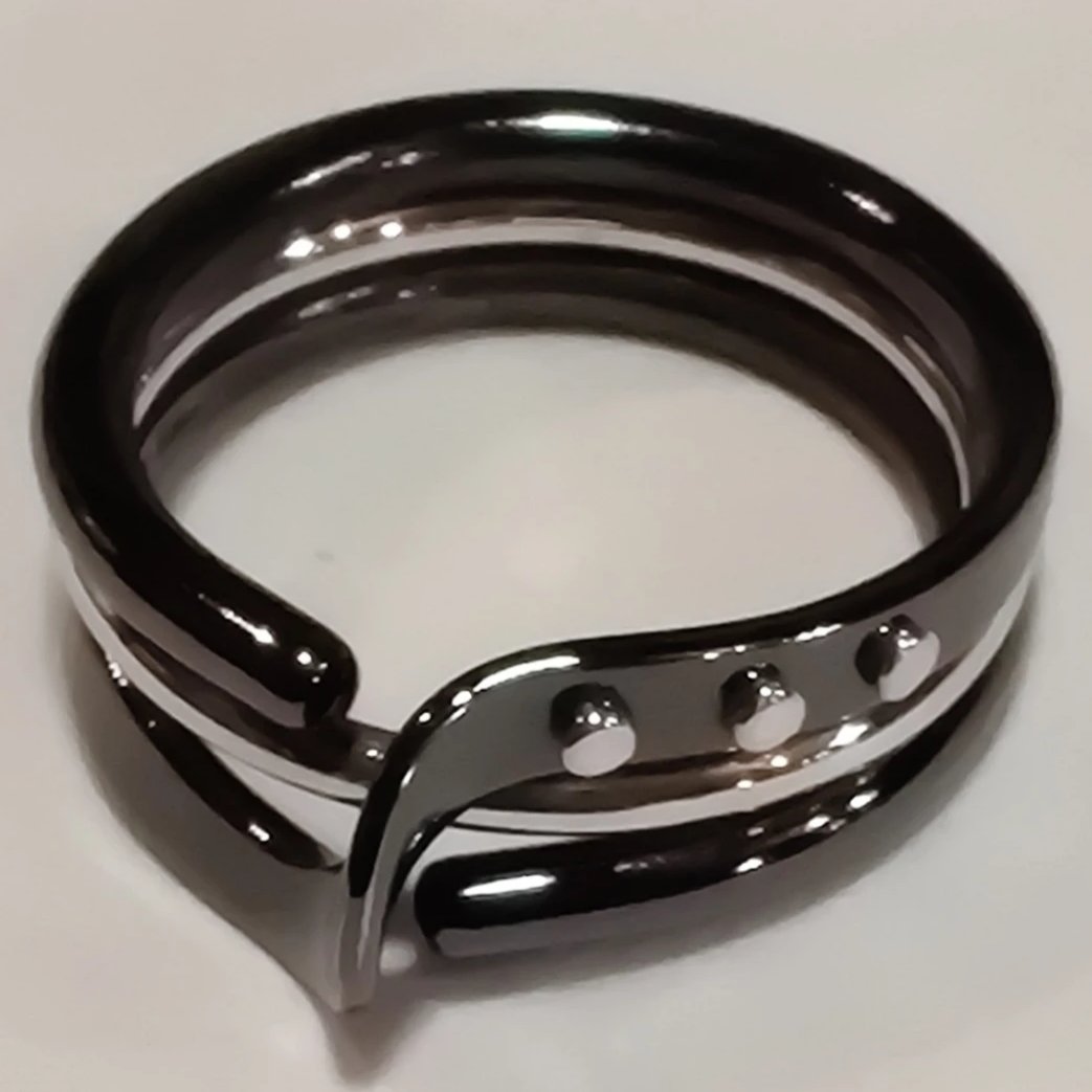 Blackened Niobium Wave Energy Ring™ with Sterling Accents