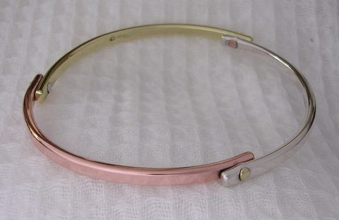 Pure Therapeutic Copper Hammered Cuff Bracelet 8 to 11 mm Wide