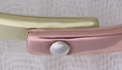 Tri-Metal Bangle Bracelet with Rivets