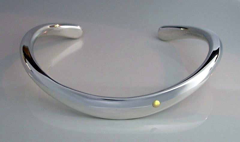 Classic Bracelet in 6 Gauge Sterling silver with 14K Gold Rivet