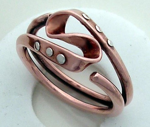 Pure Copper Vortex Energy Ring Goes Steampunk With Rivets