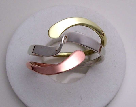 Blackened Niobium Wave Energy Ring™ with Sterling Accents