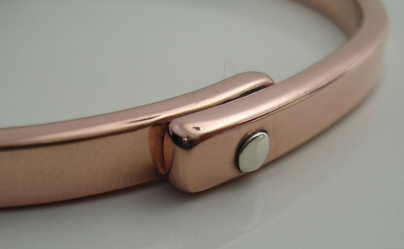 Silver Button Copper Bracelet