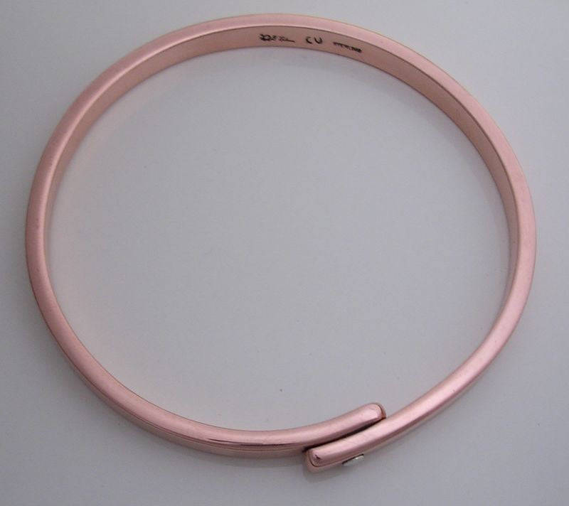 Silver Button Copper Bracelet