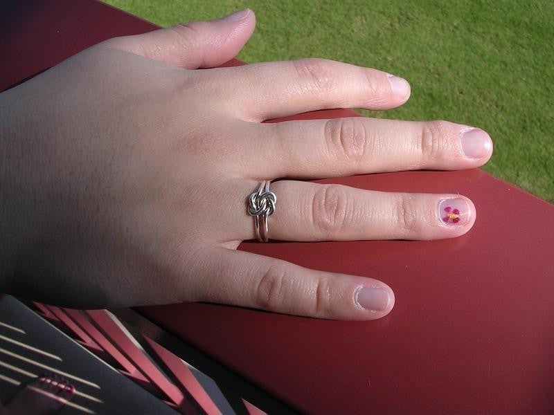 Double Love Knot Ring in 16 Gauge Sterling Silver