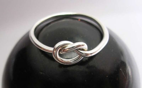 Celtic Double Love Knot Ring in 18 Gauge Sterling Silver