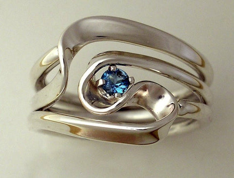 Blackened Niobium Wave Energy Ring™ with Sterling Accents