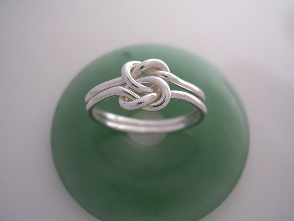 Heavy 12 Gauge Double Love Knot Ring in Sterling Silver