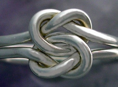 Triple Love Knot Ring in Sterling Silver & Pure Copper