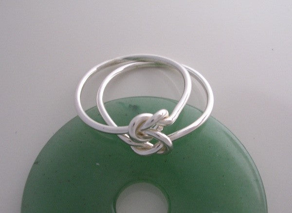 14 Gauge Double Love Knot Ring in Sterling Silver