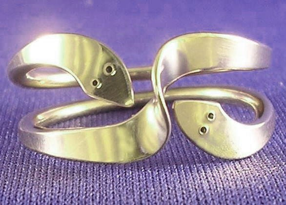 Two Turn Kundalini Wave Energy Ring in Sterling Silver