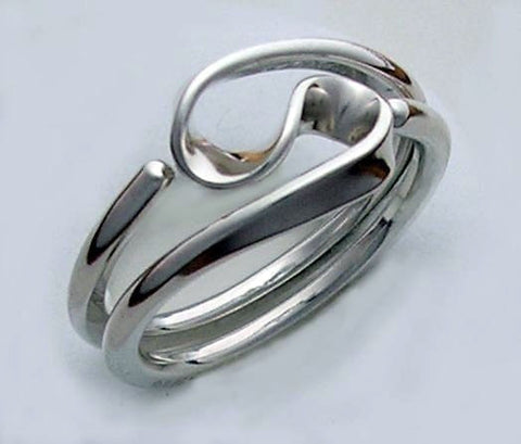 Energy Ring ™ Two Turn Vortex Style in 10 gauge Sterling Silver - Tesla Inspired Reiki Energy Ring