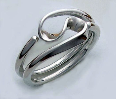 Blackened Niobium Wave Energy Ring™ with Sterling Accents