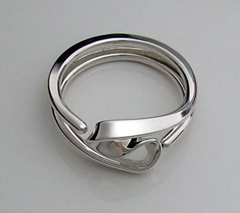 Blackened Niobium Wave Energy Ring™ with Sterling Accents