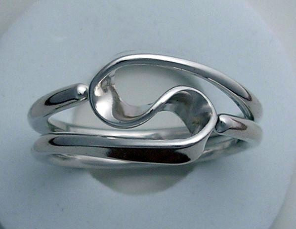 Energy Ring ™ Two Turn Vortex Style in 10 gauge Sterling Silver - Tesla Inspired Reiki Energy Ring