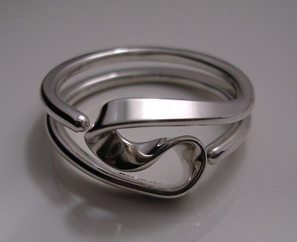 Energy Ring ™ Two Turn Vortex Style in 10 gauge Sterling Silver - Tesla Inspired Reiki Energy Ring
