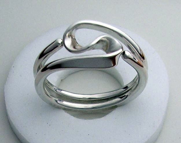 Energy Ring ™ Two Turn Vortex Style in 10 gauge Sterling Silver - Tesla Inspired Reiki Energy Ring
