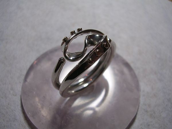 Steampunk Vortex Energy Ring™ Sterling with 14k Gold Rivets