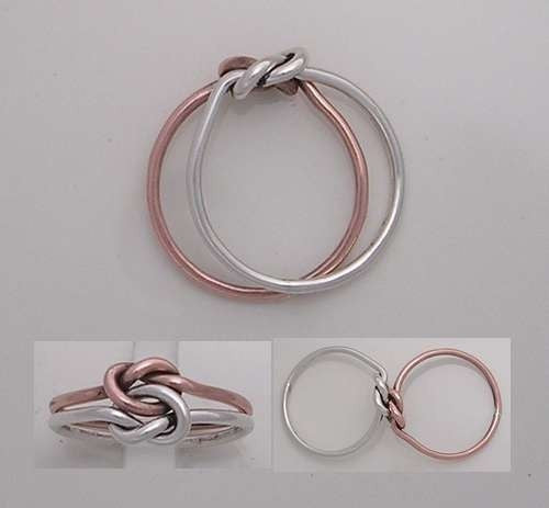 Pure Copper and Sterling Silver Celtic Love knot Ring.