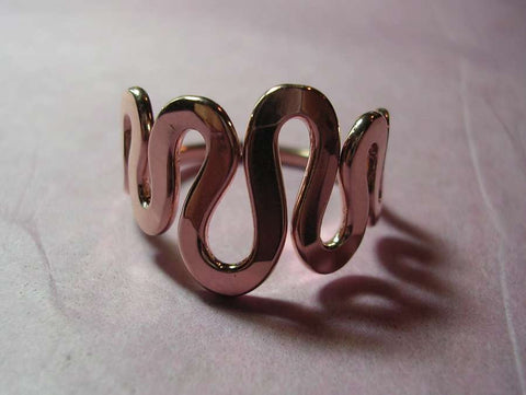 Three Turn Wave Energy Rings™In Solid 14K Yellow Gold