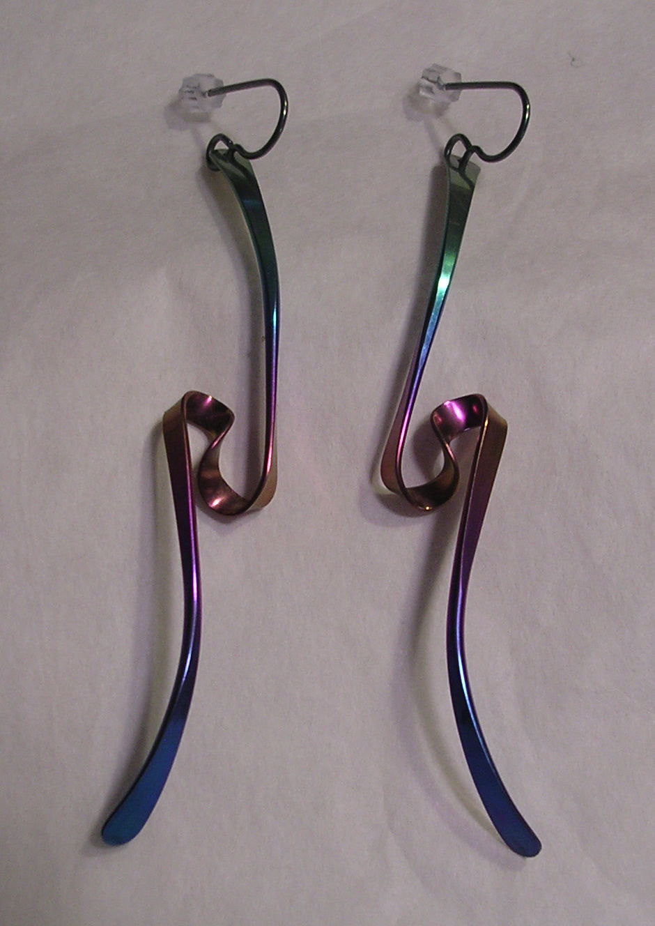 Niobium  Rainbow Vortex Earrings 3 Inches - The Experience-