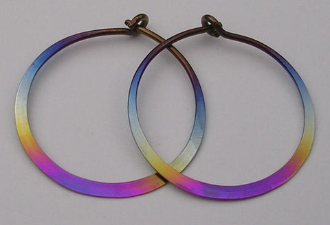 Moon Star Earrings In Rainbow Niobium