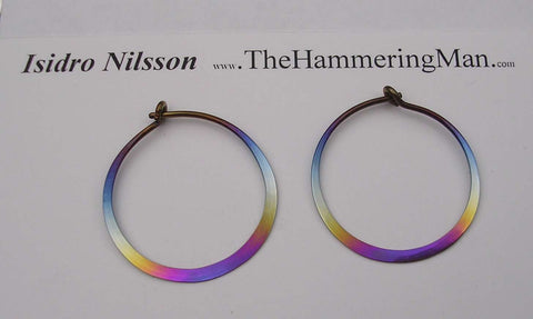 Tiny Sleeper Hoop earrings in Rainbow Niobium