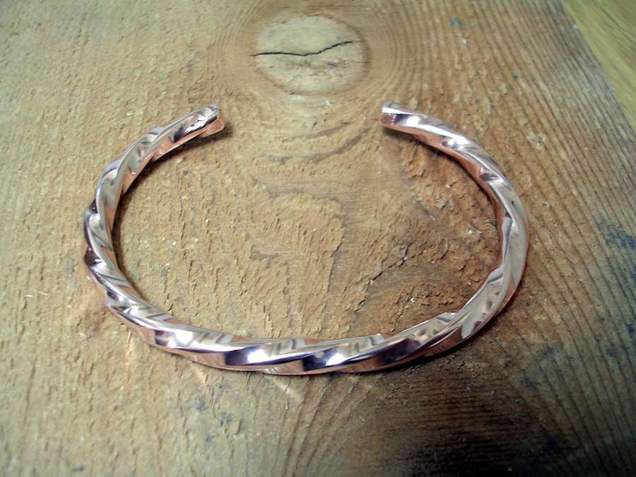 Twisted Square Copper Bracelet