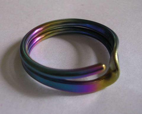 Blackened Niobium Two Turn Vortex Energy Ring™ With Wings