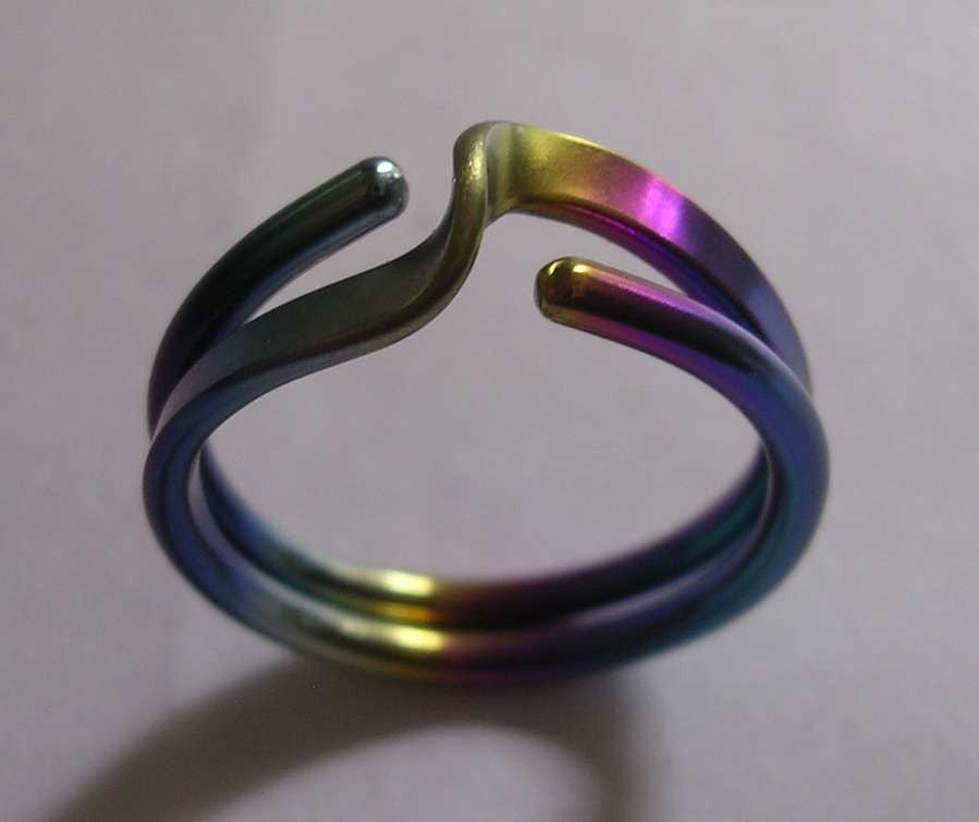 Colored Niobium 2 Turn Wave Energy Ring