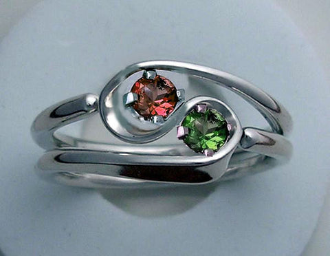 Blackened Niobium Wave Energy Ring™ with Sterling Accents