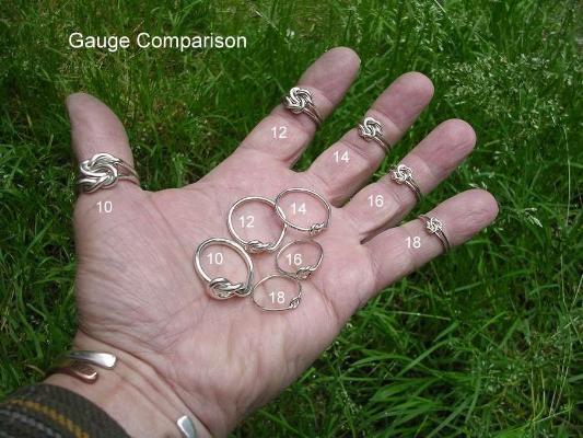 10 Gauge Celtic Double Love Knot Ring In Sterling Silver