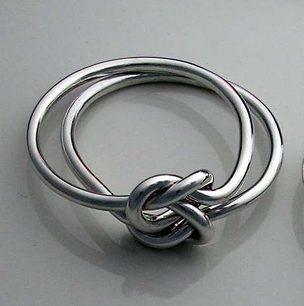 Celtic Double Love Knot Ring in 18 Gauge Sterling Silver