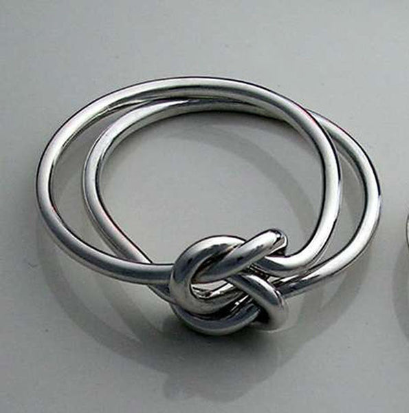 Celtic Double Love Knot Ring in 18 Gauge Sterling Silver The