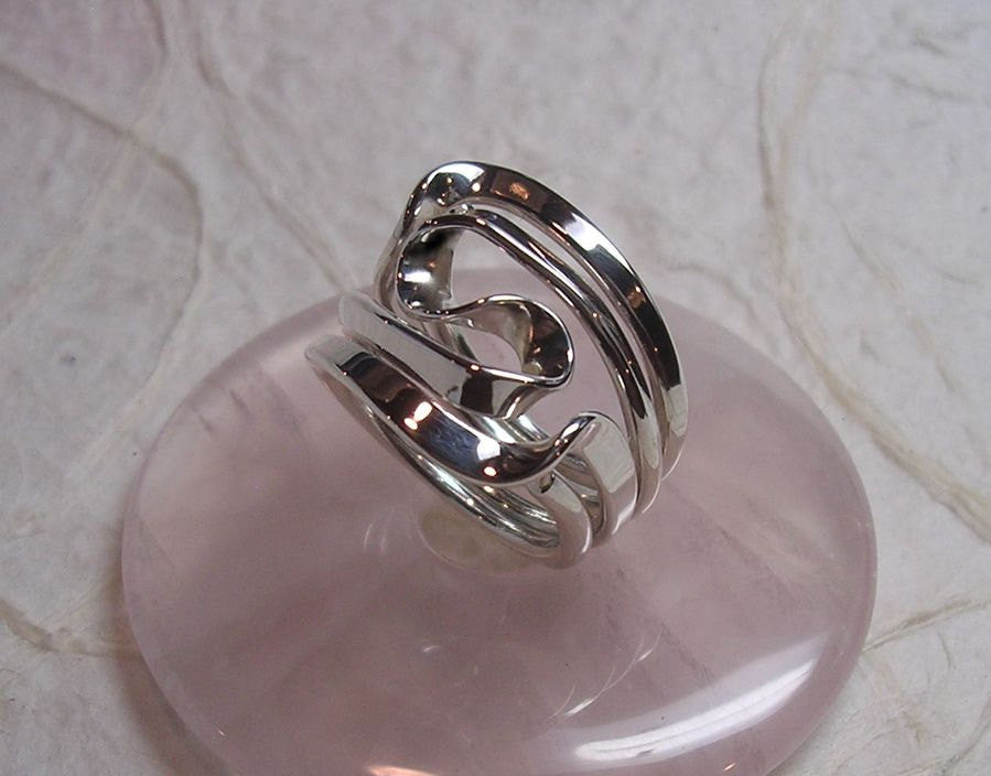 Sterling Silver Four Turn Vortex Energy Ring™.
