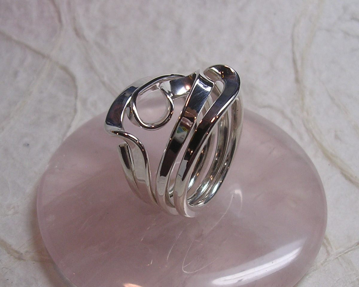 Sterling Silver Four Turn Vortex Energy Ring™.